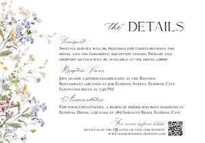 E068 Detail Card Horizontal 5x3.5: E068 Wedding Suite