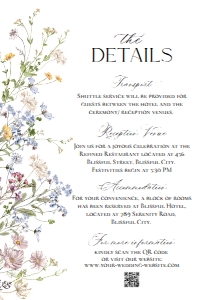 E068 Detail Card Vertical 5x3.5: E068 Wedding Suite