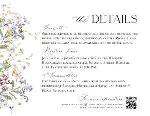 E068 Detail Card Horizontal 5.5x4.25: E068 Wedding Suite