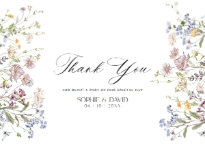 E068 Thank you Card 5x3.5: E068 Wedding Suite