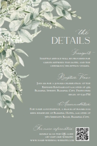 E070 Detail Card Vertical 4x6: E070 Wedding Suite