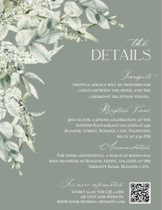 E070 Detail Card Vertical 4.25x5.5: E070 Wedding Suite