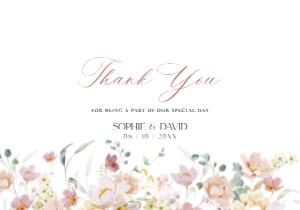 E074 Thank you Card 5x3.5: E074 Wedding Suite