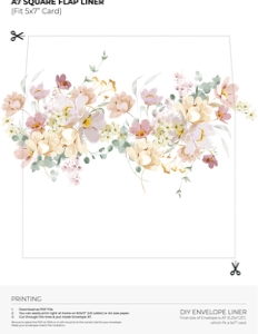 E074 Envelope Liner A7 Square Flap: E074 Wedding Suite