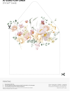 E074 Envelope Liner A7 Euro Flap: E074 Wedding Suite