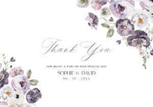 E075 Thank you Card 5x3.5: E075 Wedding Suite