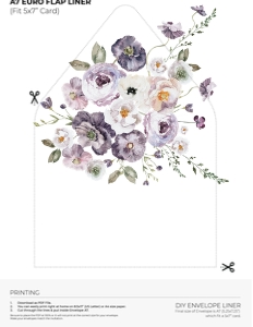 E075 Envelope Liner A7 Euro Flap: E075 Wedding Suite