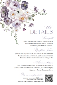 E075 Detail Card Vertical 4x6: E075 Wedding Suite