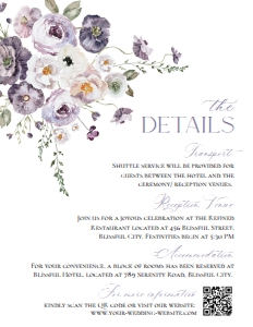 E075 Detail Card Vertical 4.25x5.5: E075 Wedding Suite