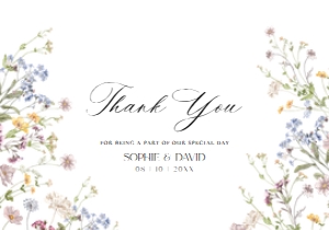 D029 Thank you Card 5x3.5: D029 Wedding Bundle