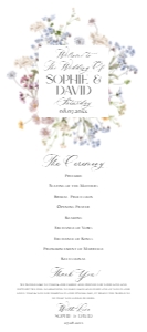 D029 Wedding Program 4x9: D029 Wedding Program