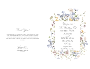 D029 Wedding Program Folded 5.5x8.5: D029 Wedding Program