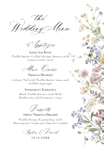 D029 Menu 5x7: D029 Wedding Bundle