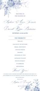 E076 Wedding Program 4x9: E076 Wedding Program