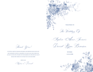 E076 Wedding Program Folded 5.5x8.5: E076 Wedding Program