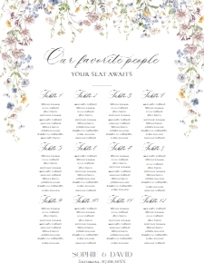 D029 Seating Chart Vertical 18x24: D029 Signage Bundle
