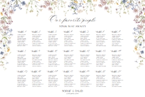 D029 Seating Chart Horizontal 36x24: D029 Signage Bundle