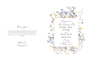 D029 Wedding Program Folded A4 Sheet: D029 Wedding Program