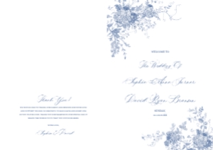 E076 Wedding Program Folded A4 Sheet: E076 Wedding Program