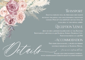 E009 Detail Card Horizontal 5x3.5: E009 Wedding Suite