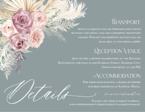E009 Detail Card Horizontal 5.5x4.25: E009 Wedding Suite