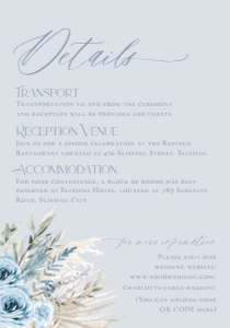 E011 Detail Card Vertical 5x3.5: E011 Wedding Suite