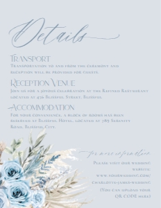 E011 Detail Card Vertical 4.25x5.5: E011 Wedding Suite