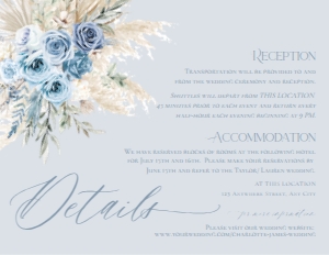 E011 Detail Card Horizontal 5.5x4.25: E011 Wedding Suite