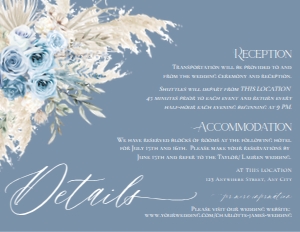 E013 Detail Card Horizontal 5.5x4.25: E013 Wedding Suite