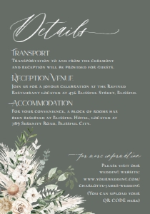 D025 Detail Card Vertical 3.5x5: D025 Wedding Suite