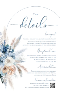 ACB022 Detail Card Vertical 4x6: ACB022 Wedding Suite