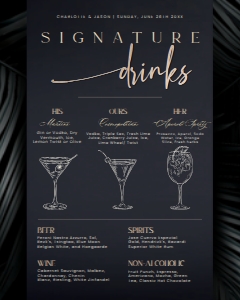 E082 Signature Drinks Sign design preview