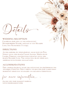 D021 Detail Card Vertical 4.25x5.5 B: D021 Wedding Suite
