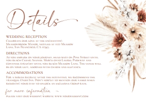 D021 Detail Card Horizontal 5x3.5 B: D021 Wedding Suite