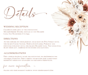 D021 Detail Card Horizontal 5.5x4.25 B: D021 Wedding Suite