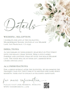 D024 Detail Card Vertical 4.25x5.5 B: D024 Wedding Bundle