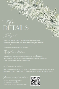 E022 Detail Card Vertical 4x6: E022 Wedding Suite