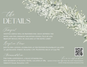 E022 Detail Card Horizontal 5.5x4.25: E022 Wedding Suite