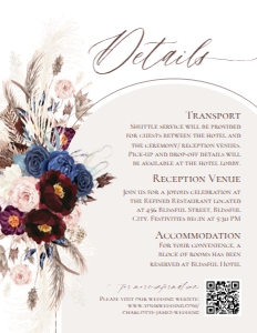 E053 Detail Card Vertical 4.25x5.5: E053 Wedding Suite