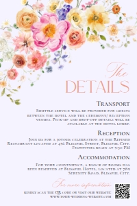 E083 Detail Card Vertical 4x6: E083 Wedding Suite