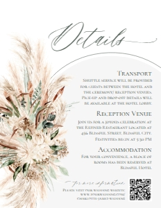 E058 Detail Card Vertical 4.25x5.5: E058 Wedding Suite