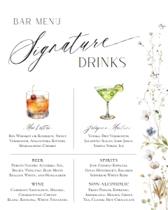 D028 Signature Drinks 8x10: D028 Signature Drink Sign