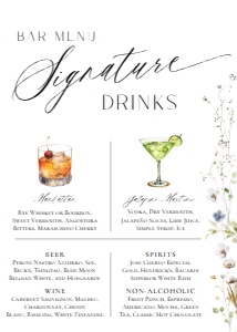 D028 Signature Drinks 5x7: D028 Signature Drink Sign