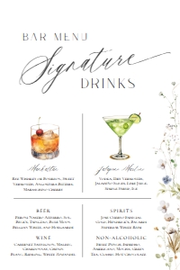 D028 Signature Drinks 4x6: D028 Signature Drink Sign