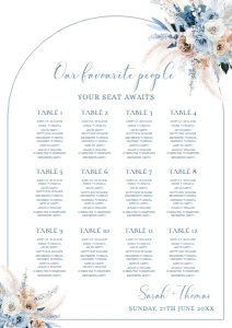 E084 Seating Chart Sign Vertical A2: E084 Seating Chart Sign