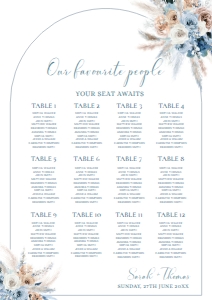 E084 Seating Chart Sign Vertical A1: E084 Seating Chart Sign