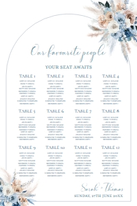 E084 Seating Chart Sign Vertical 24x36: E084 Seating Chart Sign