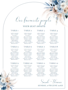 E084 Seating Chart Sign Vertical 18x24: E084 Seating Chart Sign