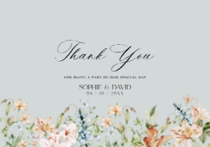 E087 Thank you Card 5x3.5: E087 Wedding Suite