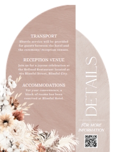 E089 Details Card Vertical 4.25x5.5: E089 Wedding Suite